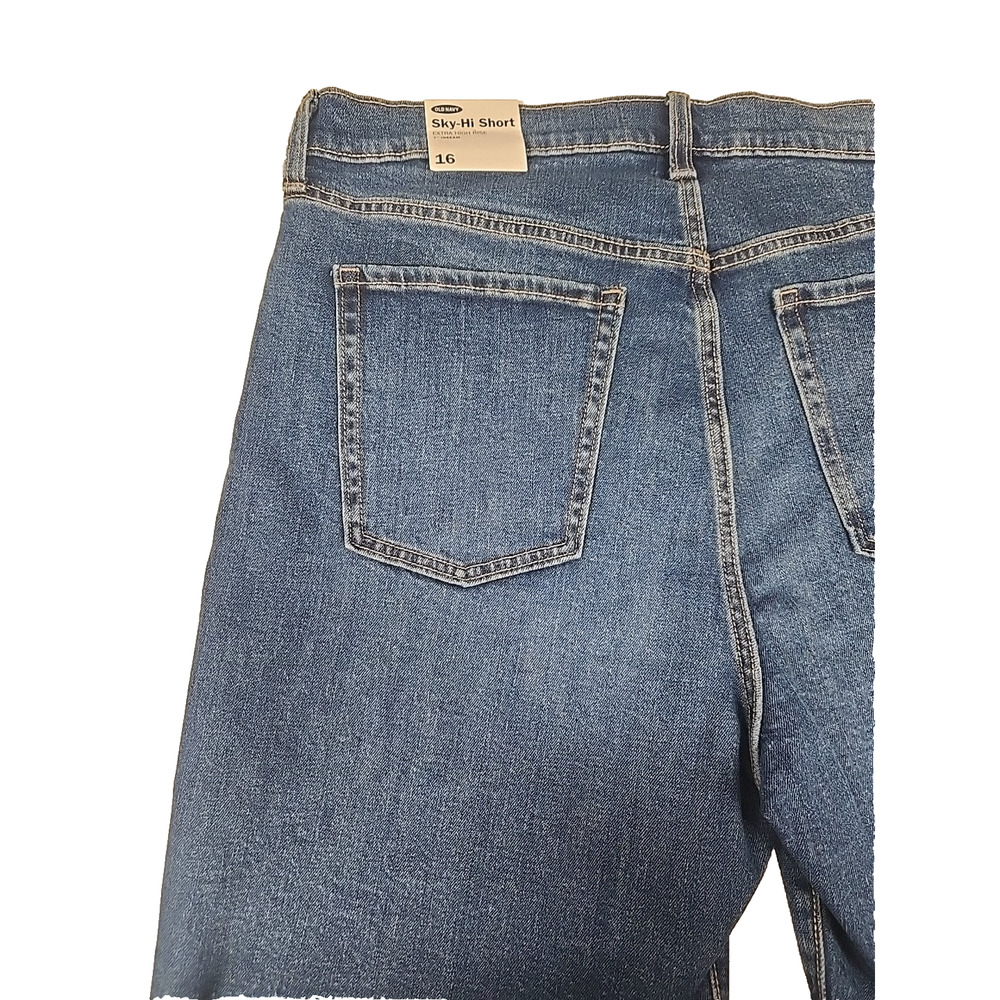 Old Navy Womens Blue Jean Sky Hi Shorts High Waisted Cut Off Size 16 New - Picture 8 of 11